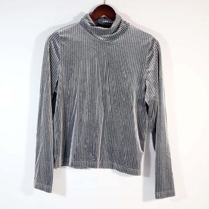 Vintage Sno Skins Velvet Turtleneck Metallic Grey